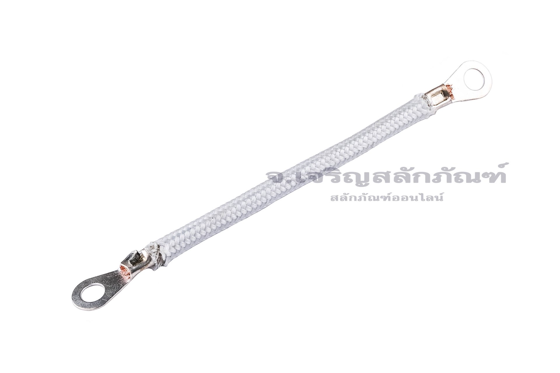 [E] สายกราวด์ สายถัก ทองแดงปราศจากออกซิเจน ครอบสายทนความร้อน 500 องศา ขนาด 6 sq.mm ยาว 100 mm